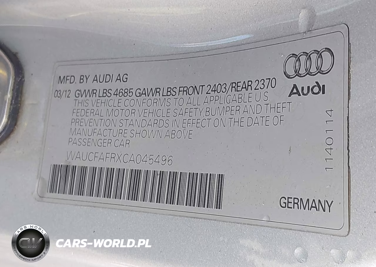 2012 Audi A5 2.0T Premium VIN:WAUCFAFRXCA045496 - 9