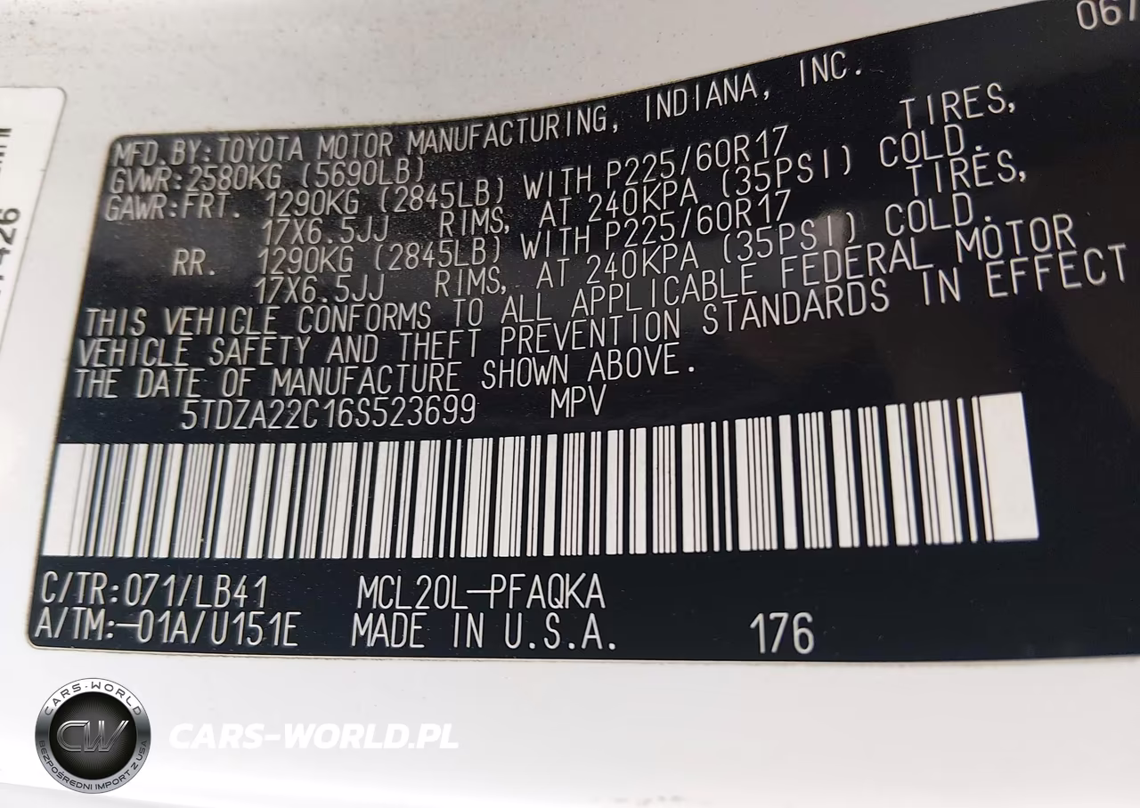 2006 Toyota Sienna Xle VIN:5TDZA22C16S523699 - 9