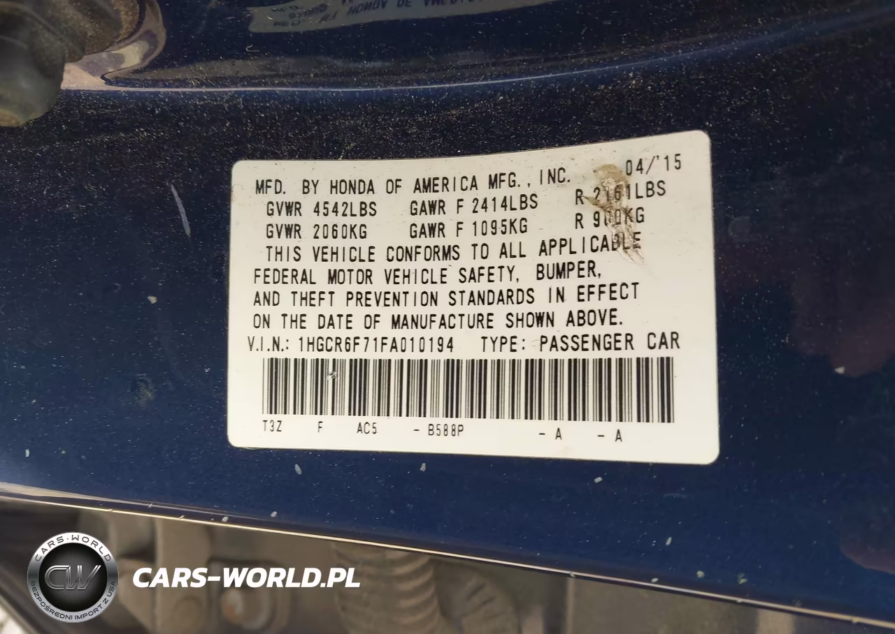 2015 Honda Accord Hybrid Touring VIN:1HGCR6F71FA010194 - 9