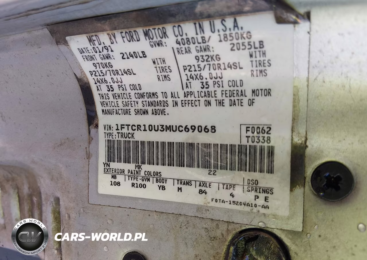 1991 Ford Ranger VIN:1FTCR10U3MUC69068 - 9