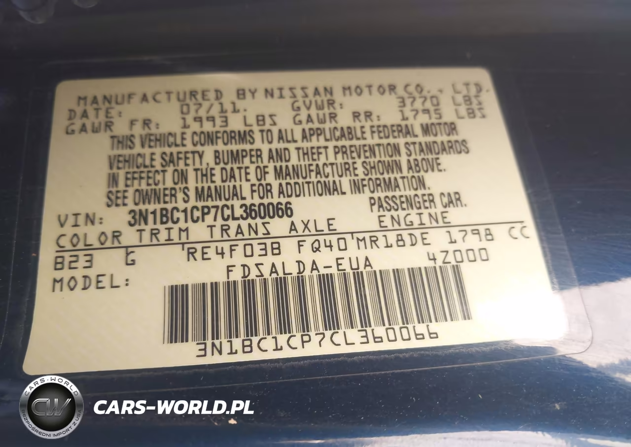 2012 Nissan Versa 1.8 S VIN:3N1BC1CP7CL360066 - 9