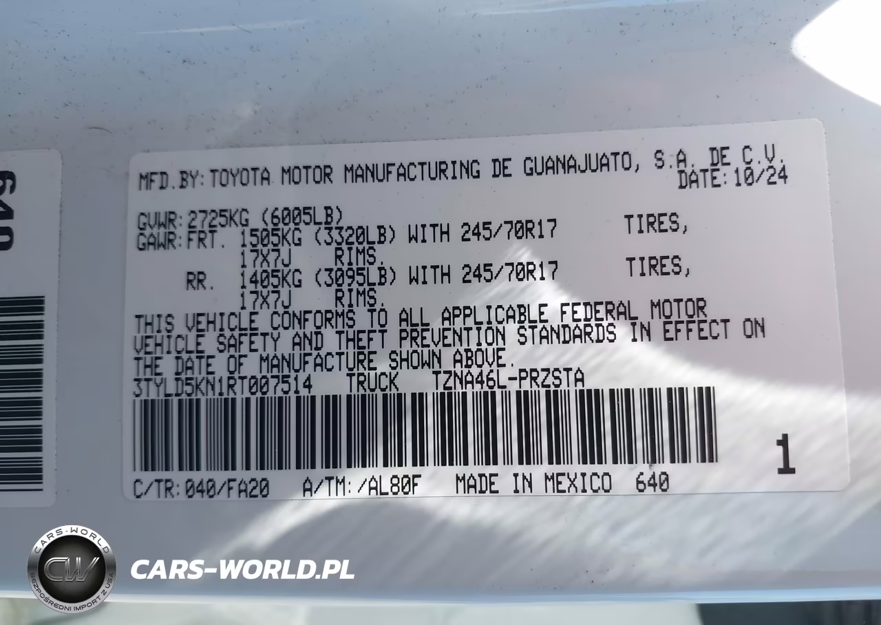 2024 Toyota Tacoma Sr VIN:3TYLD5KN1RT007514 - 9