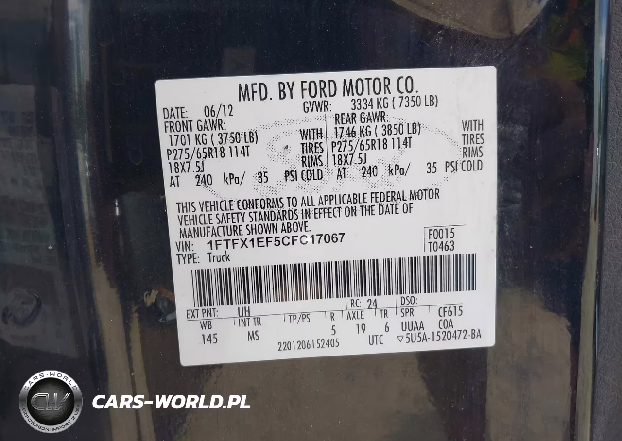 2012 Ford F-150 Xlt VIN:1FTFX1EF5CFC17067 - 9