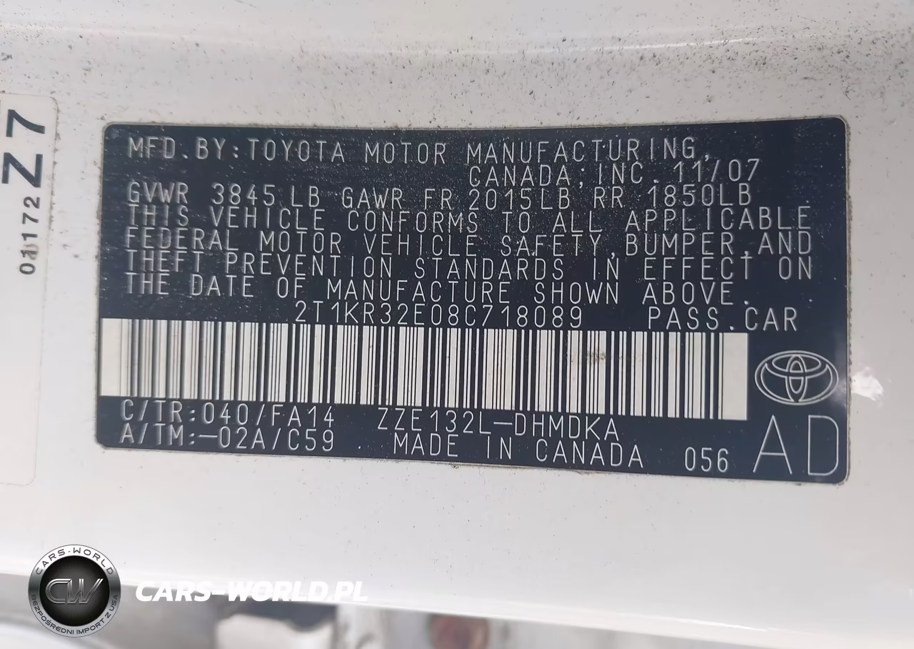 2008 Toyota Matrix VIN:2T1KR32E08C718089 - 9