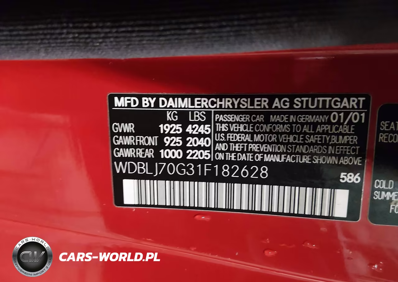 2001 Mercedes-Benz Clk 430 VIN:WDBLJ70G31F182628 - 9