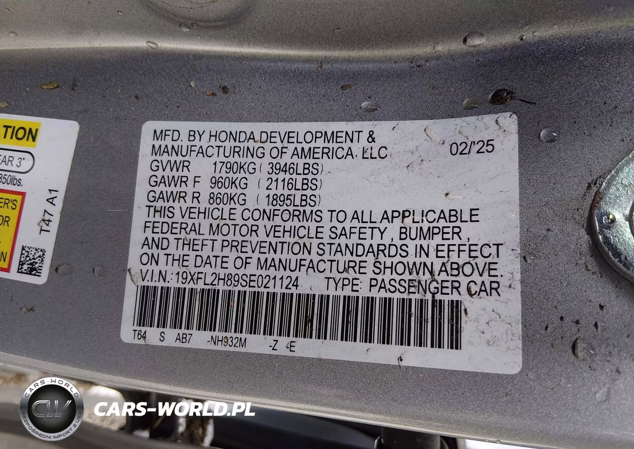 2025 Honda Civic Sedan Sport VIN:19XFL2H89SE021124 - 9