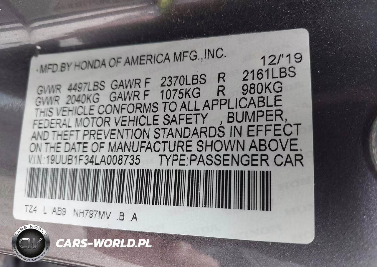 2020 Acura Tlx Standard VIN:19UUB1F34LA008735 - 9