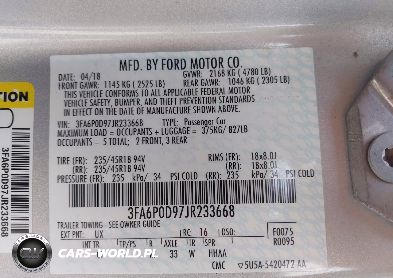 2018 Ford Fusion Titanium VIN:3FA6P0D97JR233668 - 9