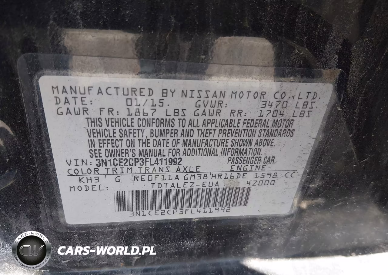2015 Nissan Versa Note S (Sr)-S Plus-Sl-Sr-Sv VIN:3N1CE2CP3FL411992 - 9