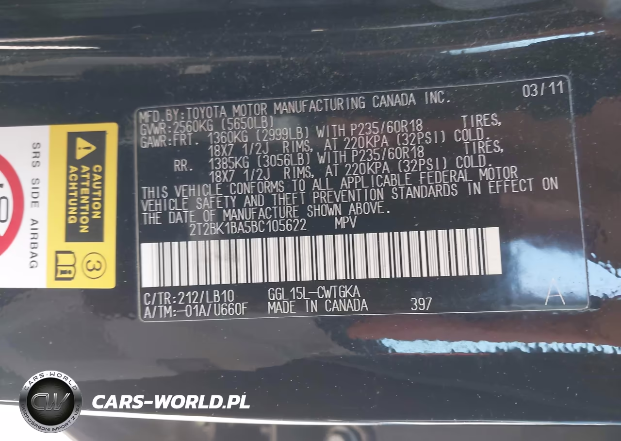 2011 Lexus Rx 350 VIN:2T2BK1BA5BC105622 - 9