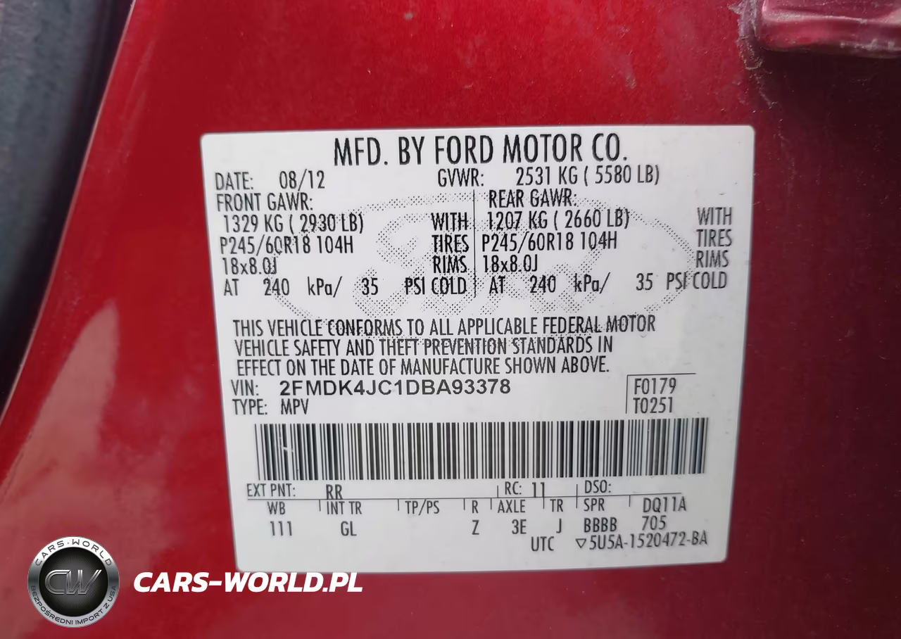 2013 Ford Edge Sel VIN:2FMDK4JC1DBA93378 - 9