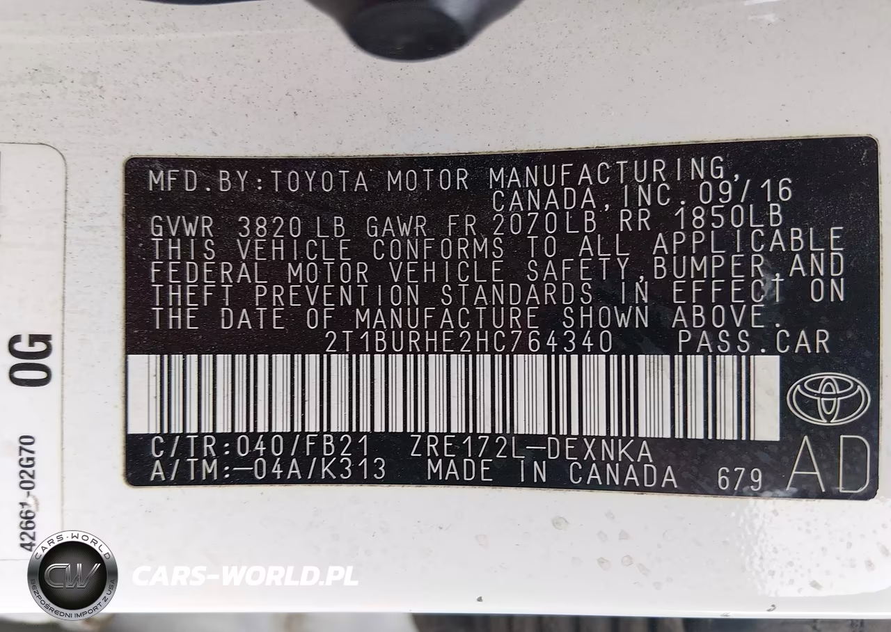 2017 Toyota Corolla Le VIN:2T1BURHE2HC764340 - 9