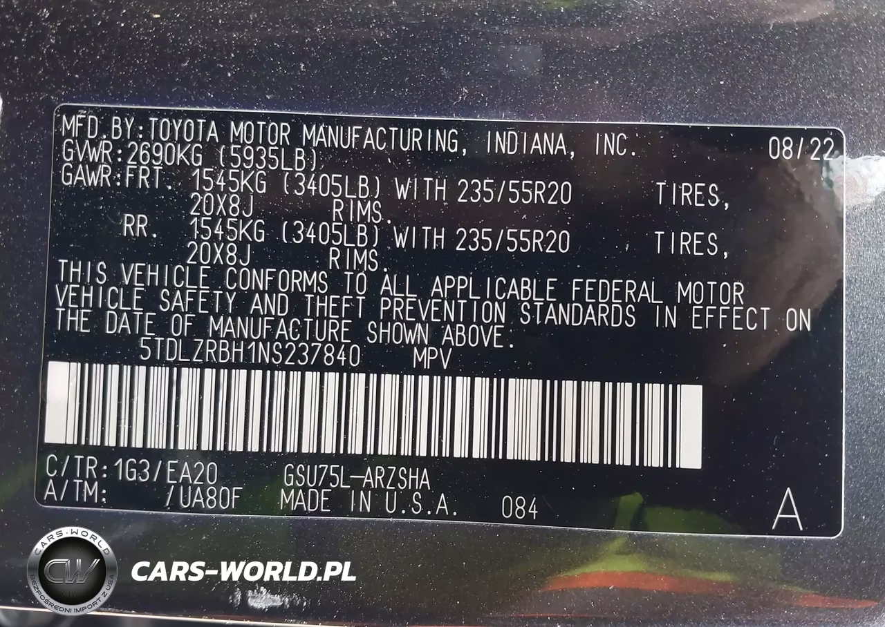 2022 Toyota Highlander Xse VIN:5TDLZRBH1NS237840 - 9