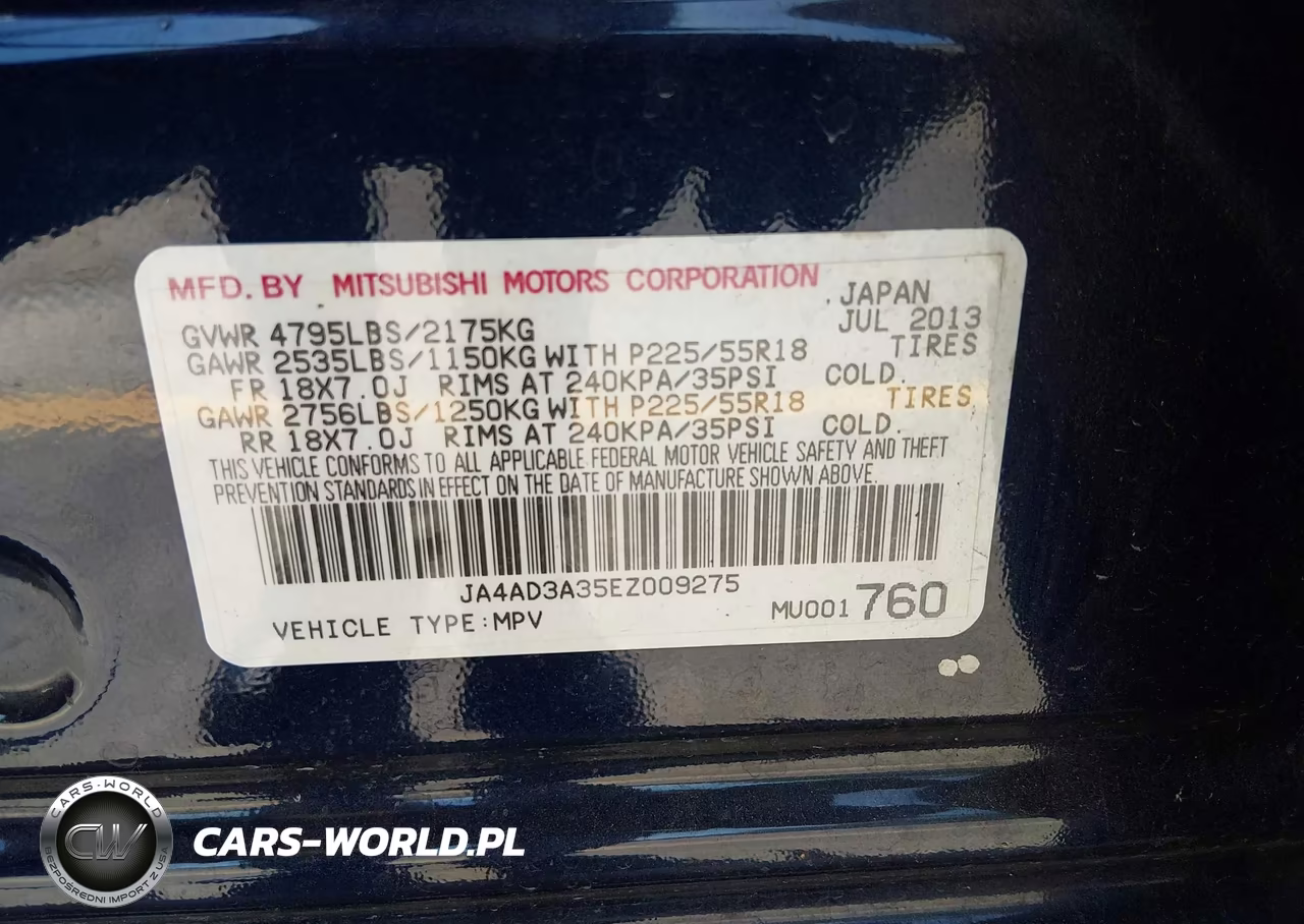 2014 Mitsubishi Outlander Se VIN:JA4AD3A35EZ009275 - 9
