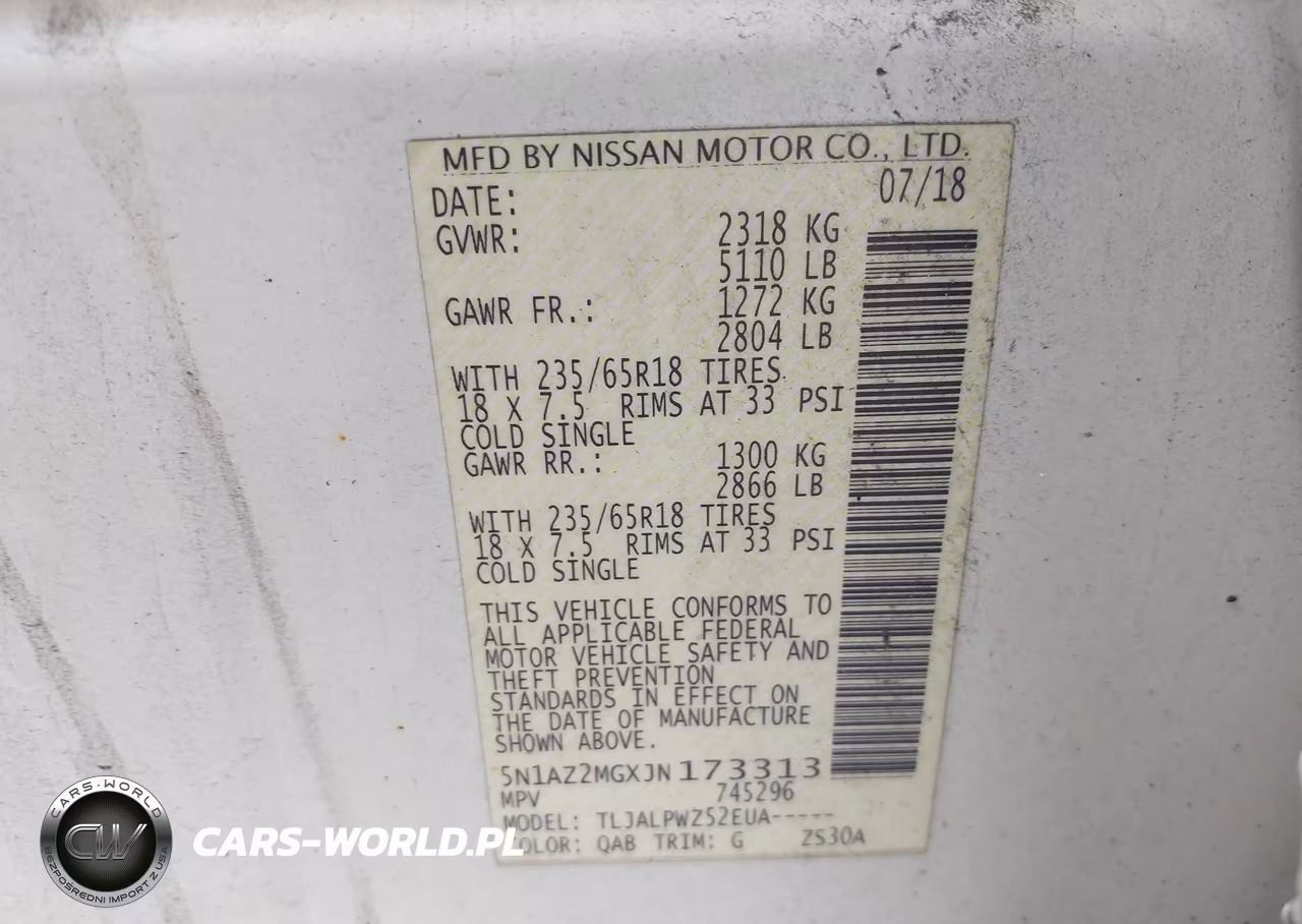 2018 Nissan Murano S VIN:5N1AZ2MGXJN173313 - 9
