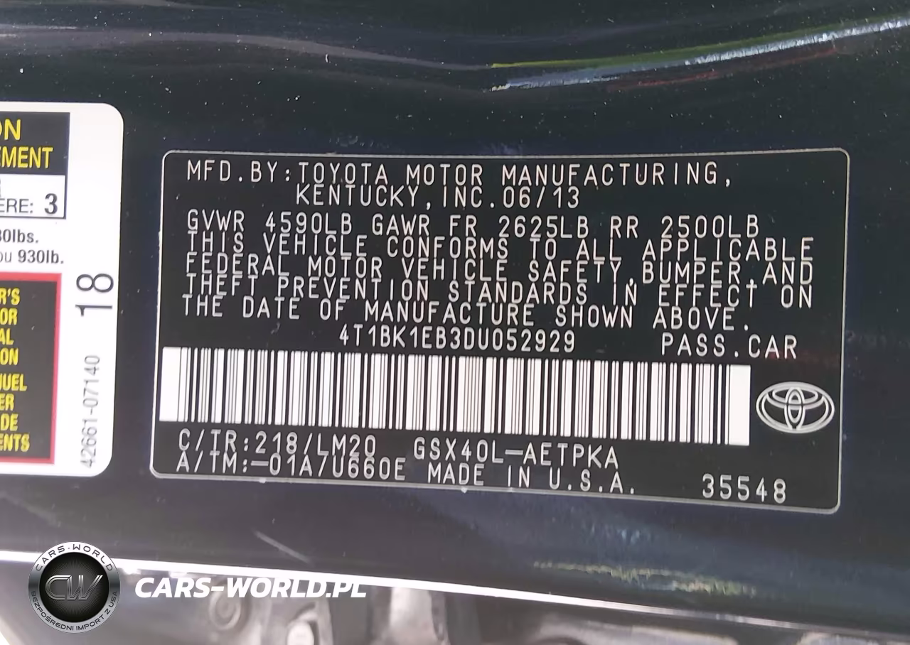 2013 Toyota Avalon Limited VIN:4T1BK1EB3DU052929 - 9