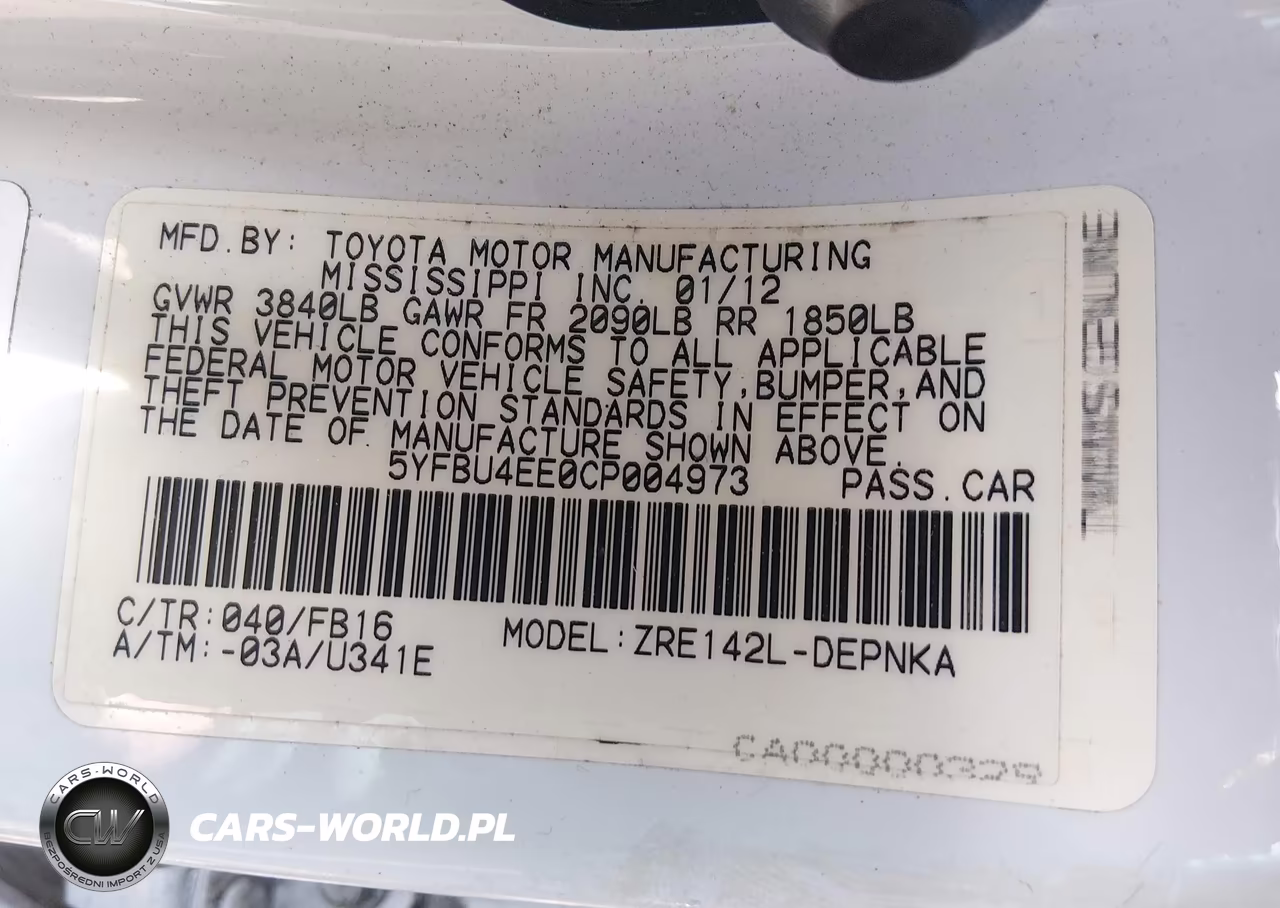 2012 Toyota Corolla Le VIN:5YFBU4EE0CP004973 - 9