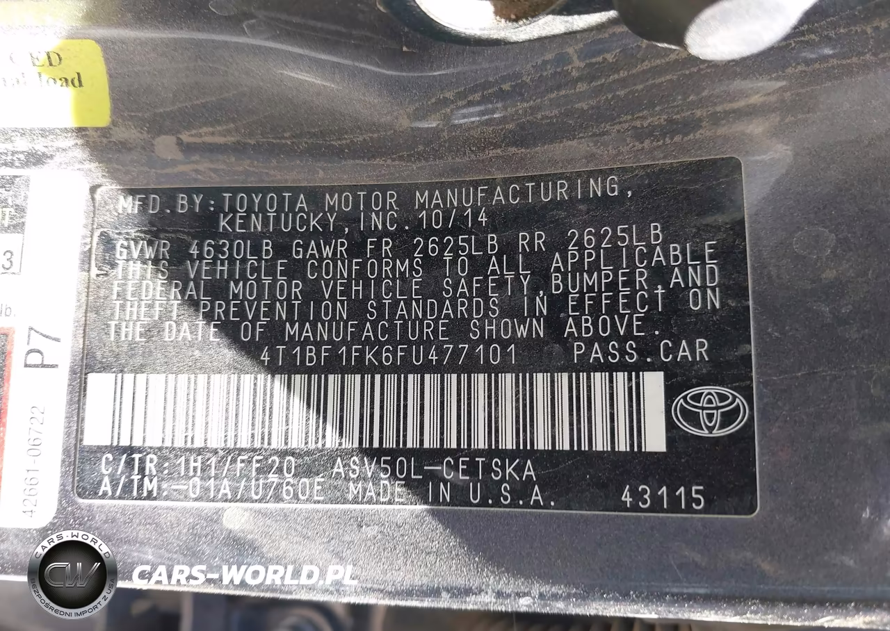 2015 Toyota Camry Se VIN:4T1BF1FK6FU477101 - 9