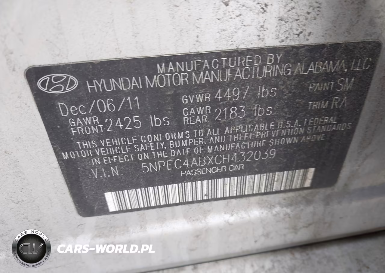2012 Hyundai Sonata Se 2.0T VIN:5NPEC4ABXCH432039 - 9