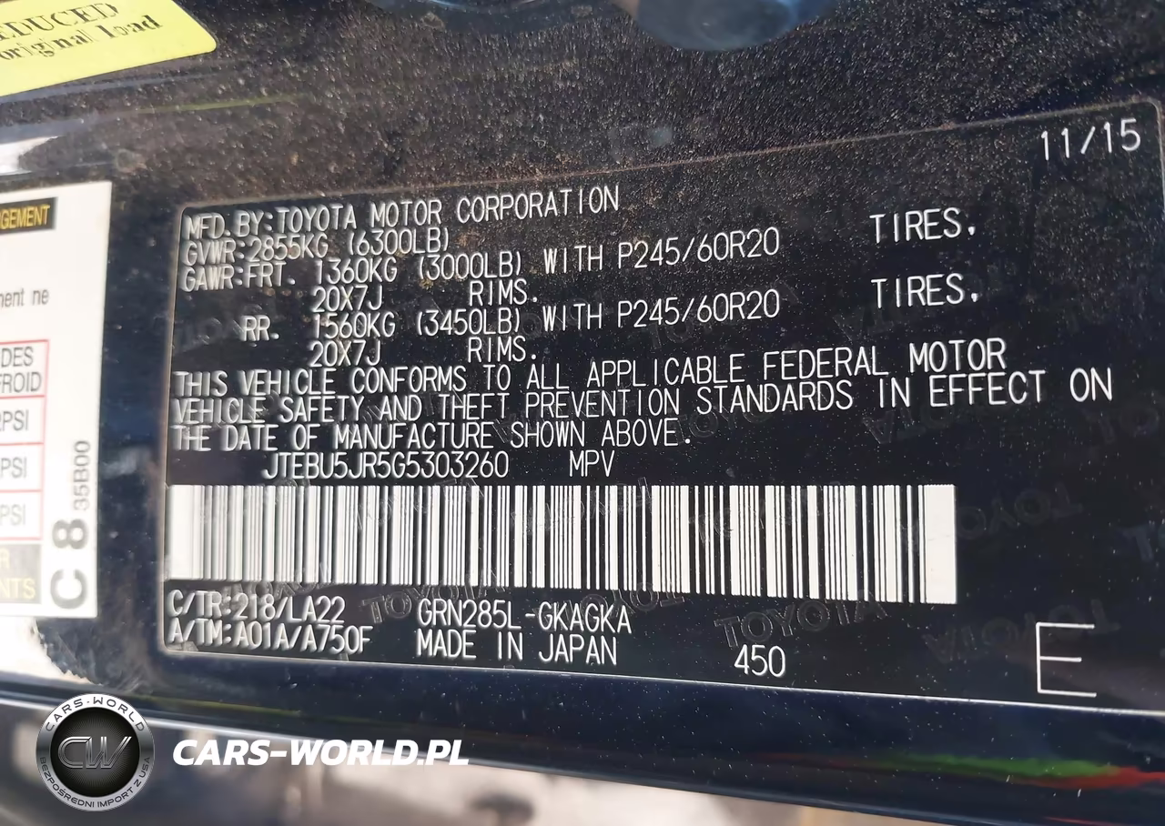 2016 Toyota 4Runner Limited VIN:JTEBU5JR5G5303260 - 9