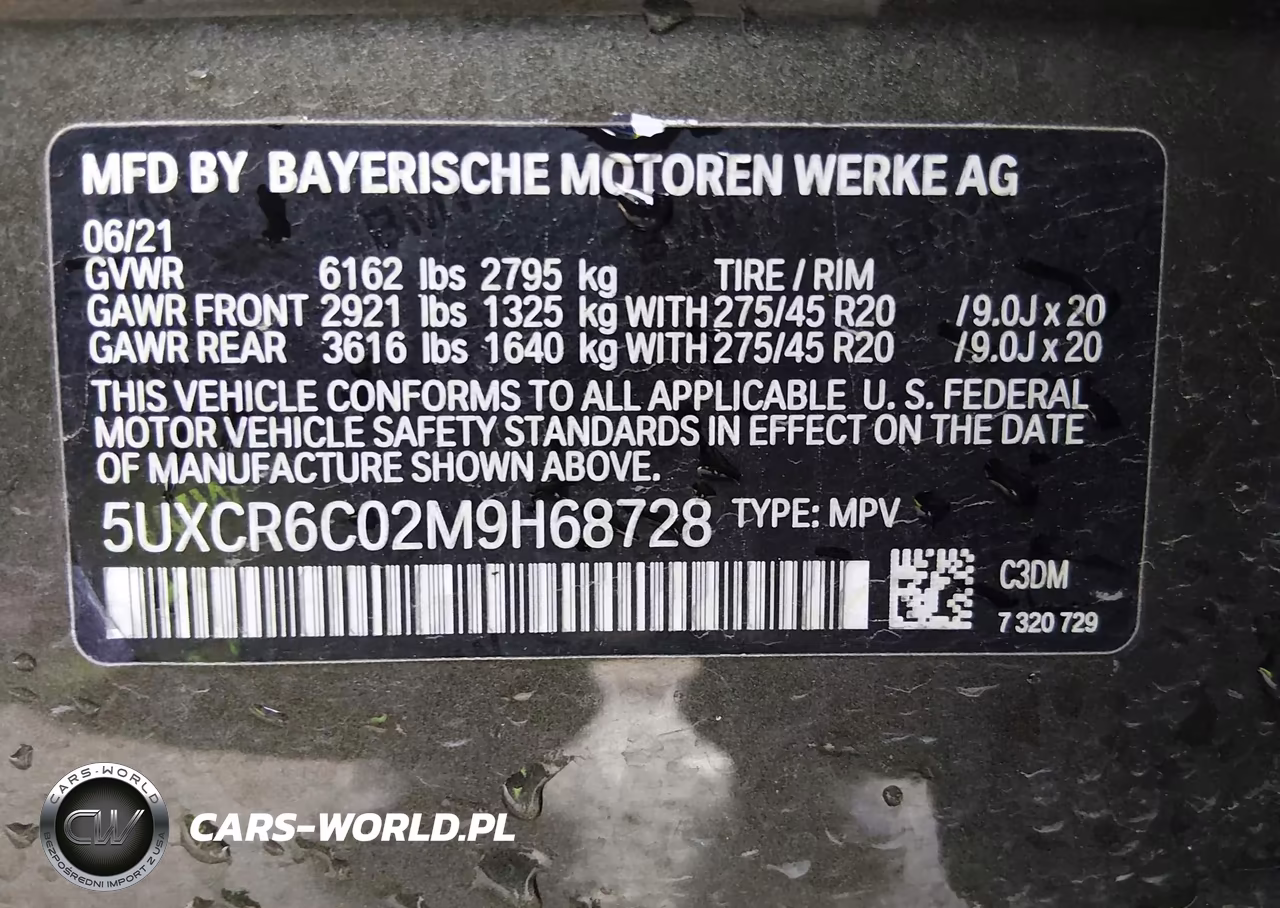2021 BMW X5 xDrive40I VIN:5UXCR6C02M9H68728 - 9