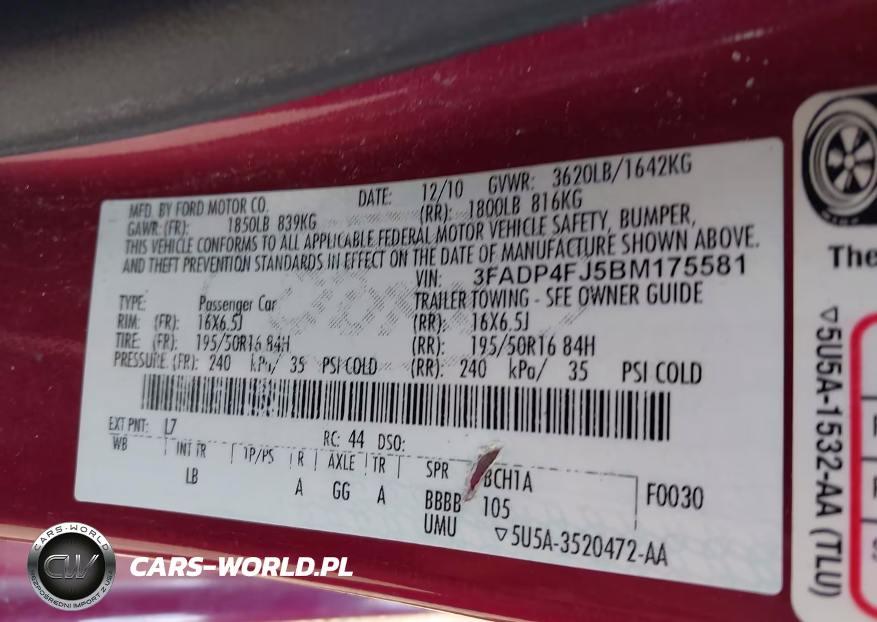 2011 Ford Fiesta Ses VIN:3FADP4FJ5BM175581 - 9