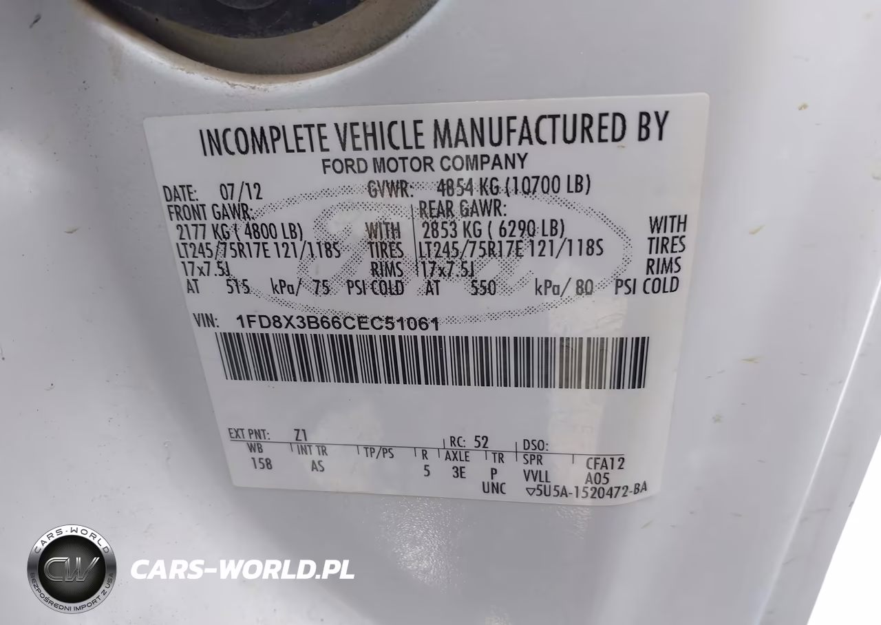 2012 Ford F-350 Xl VIN:1FD8X3B66CEC51061 - 8