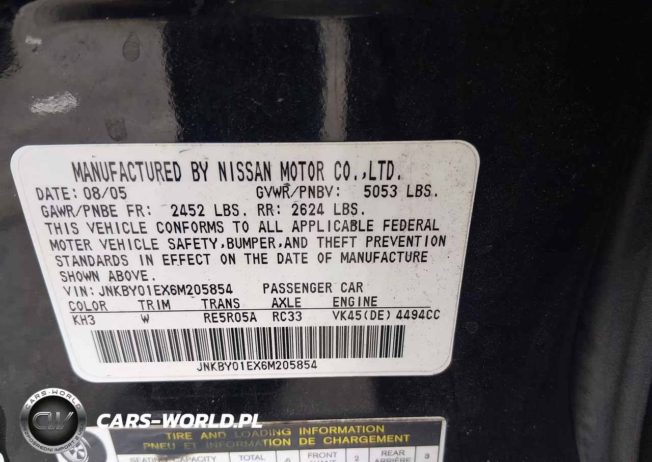 2006 Infiniti M45 Sport VIN:JNKBY01EX6M205854 - 9