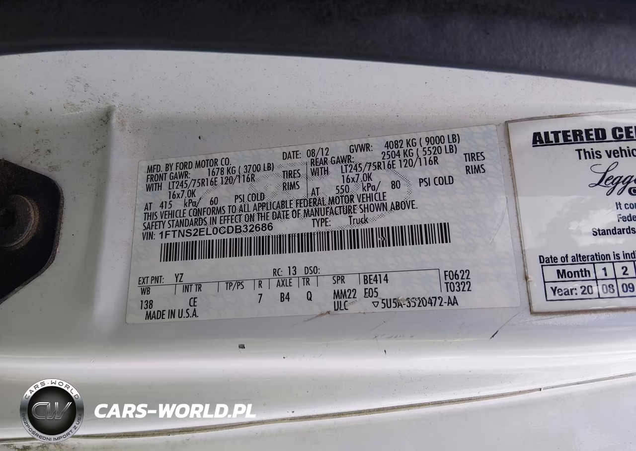 2012 Ford E-250 Commercial VIN:1FTNS2EL0CDB32686 - 9