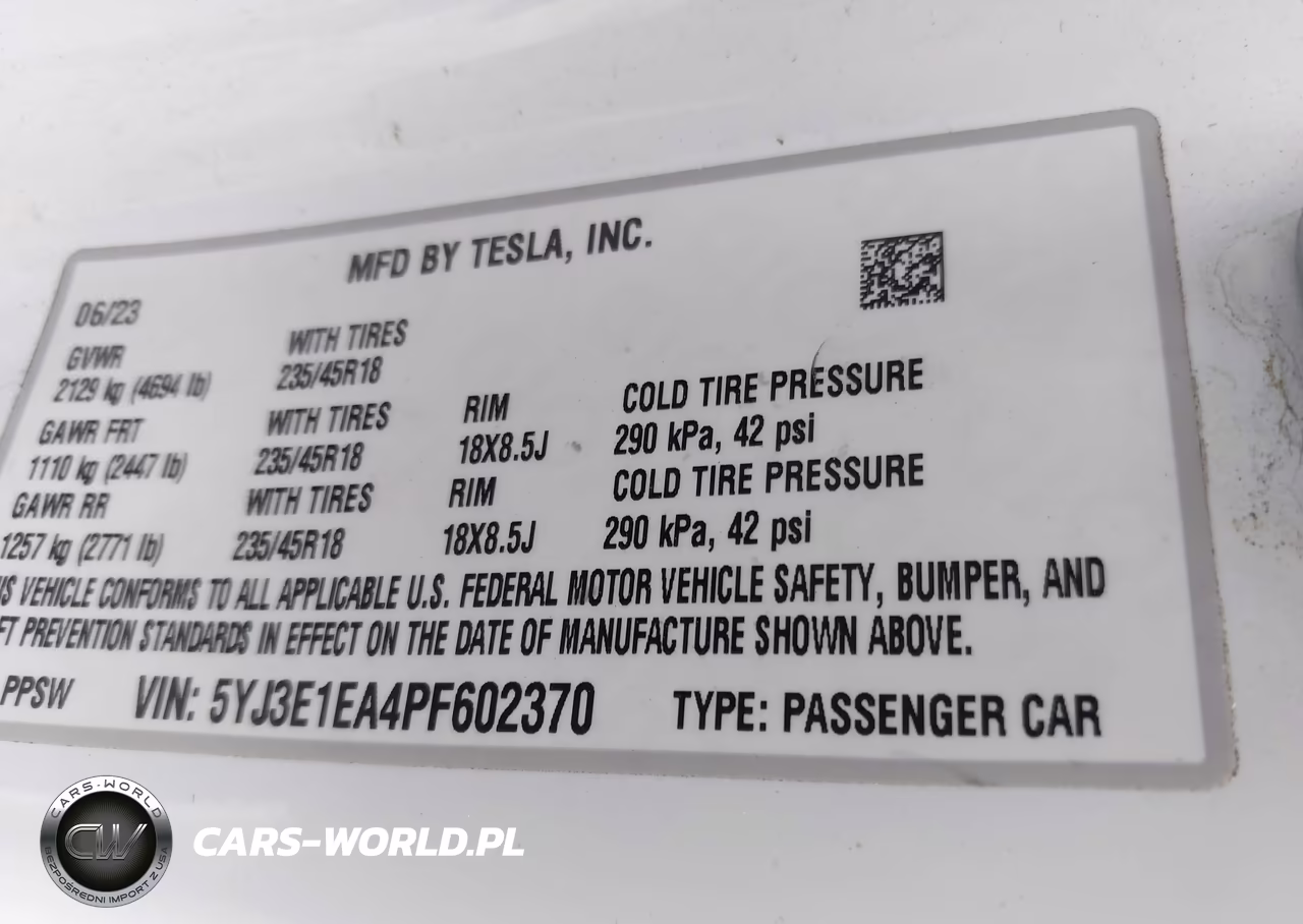 2023 Tesla Model 3 Rear-Wheel Drive VIN:5YJ3E1EA4PF602370 - 9