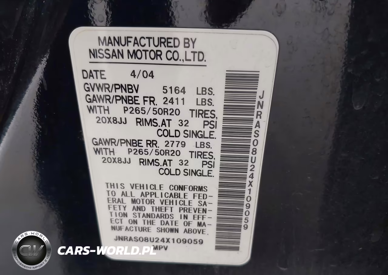 2004 Infiniti Fx35 VIN:JNRAS08U24X109059 - 9