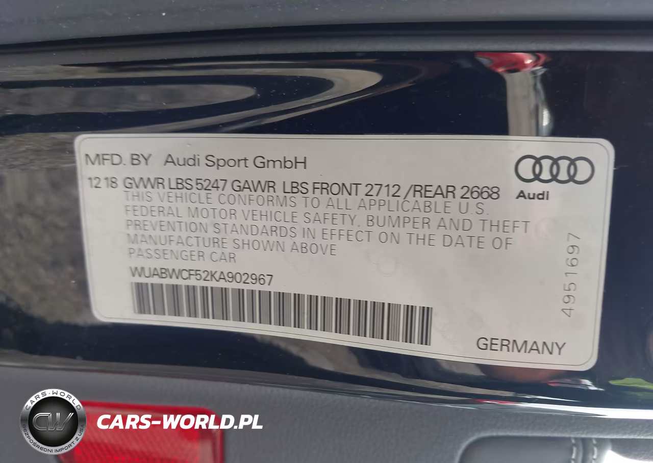 2019 Audi Rs 5 2.9T VIN:WUABWCF52KA902967 - 9