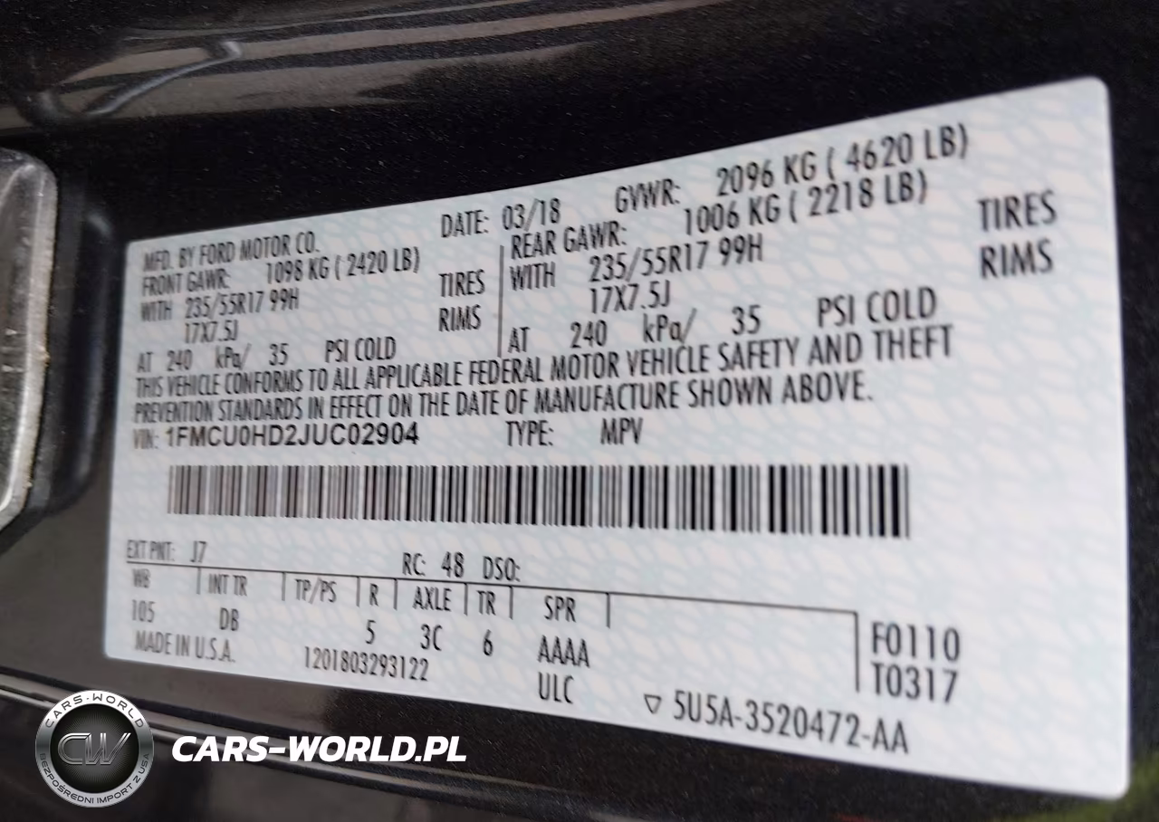 2018 Ford Escape Sel VIN:1FMCU0HD2JUC02904 - 9