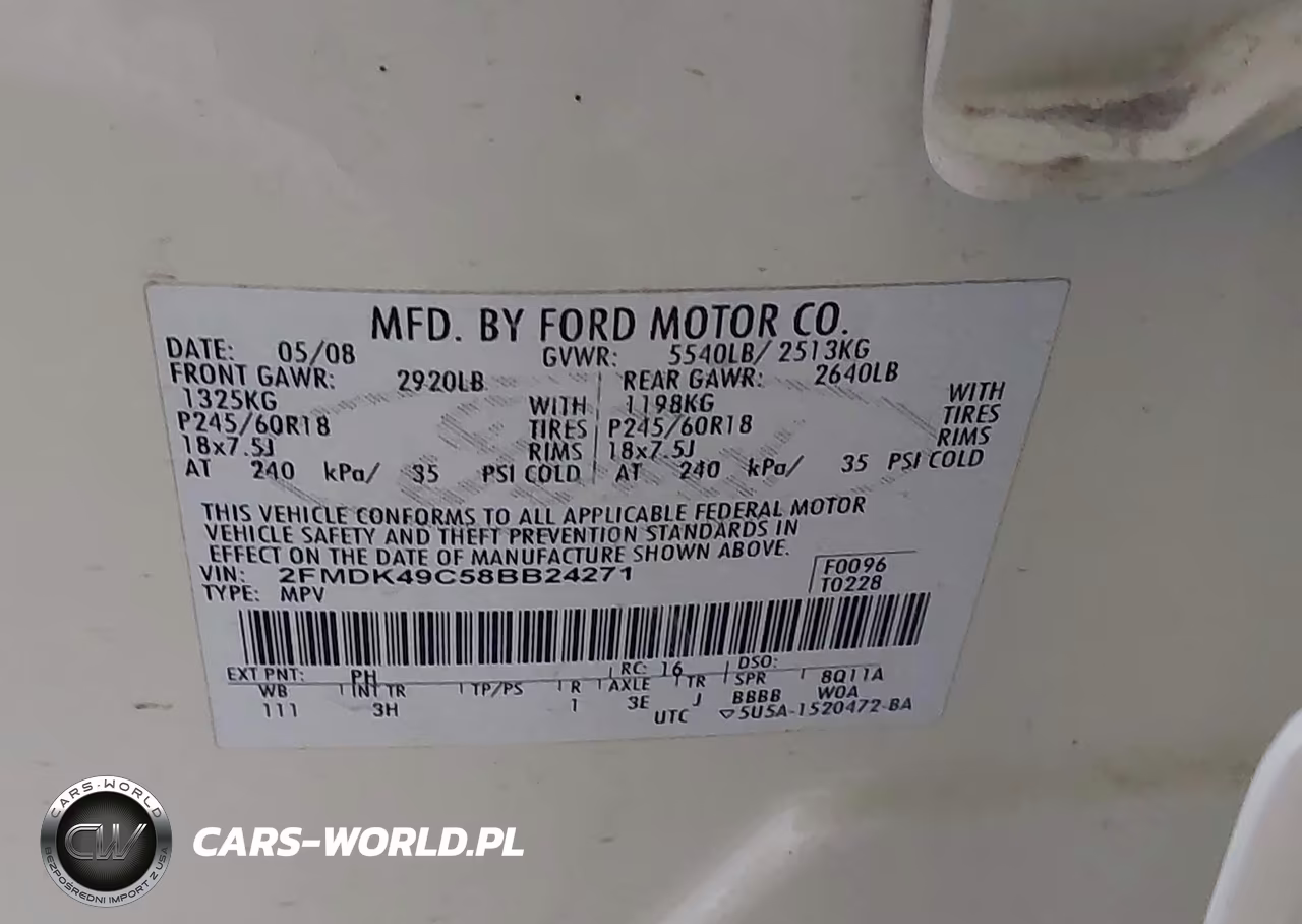 2008 Ford Edge Limited VIN:2FMDK49C58BB24271 - 9