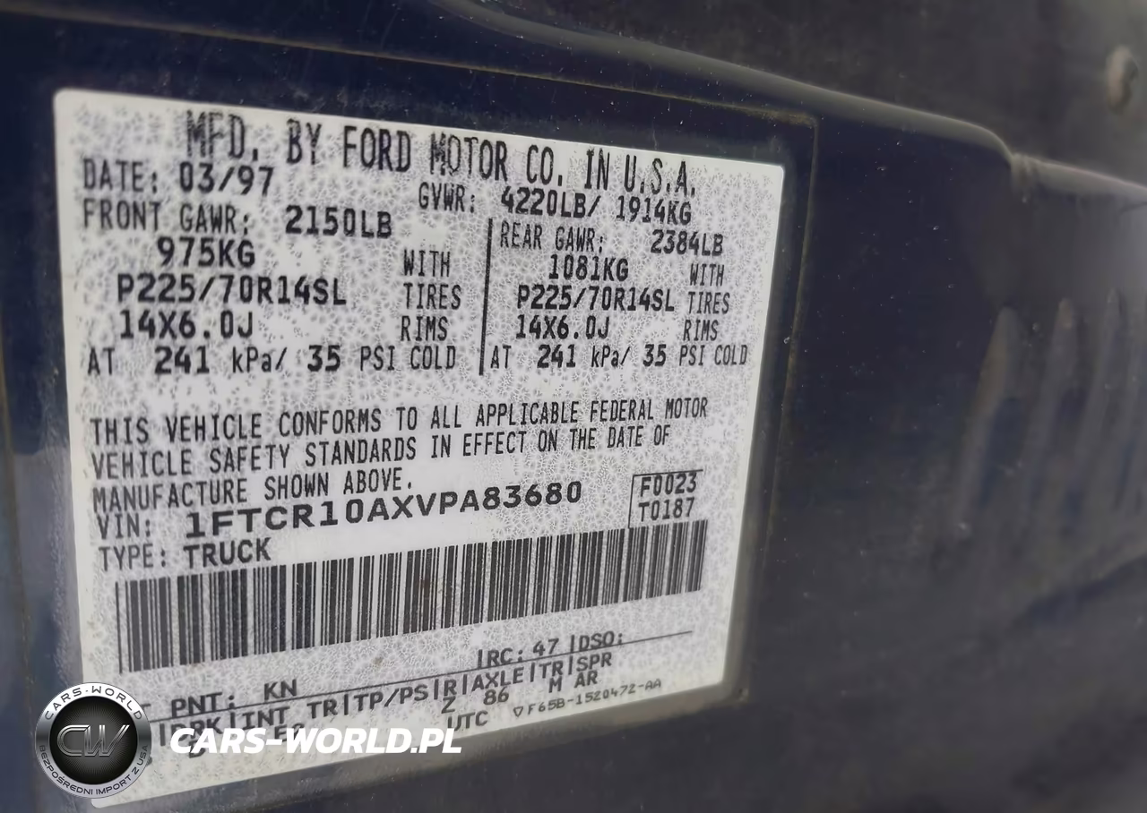 1997 Ford Ranger Splash-Xl-Xlt VIN:1FTCR10AXVPA83680 - 9