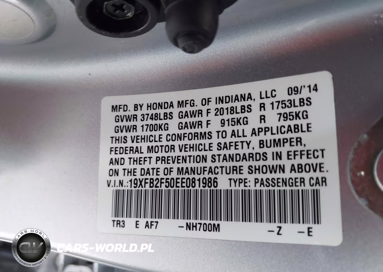 2014 Honda Civic Lx VIN:19XFB2F50EE081986 - 9