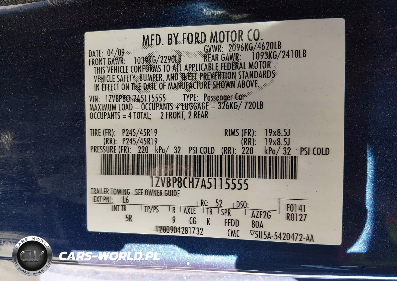 2010 Ford Mustang Gt-Gt Premium VIN:1ZVBP8CH7A5115555 - 9