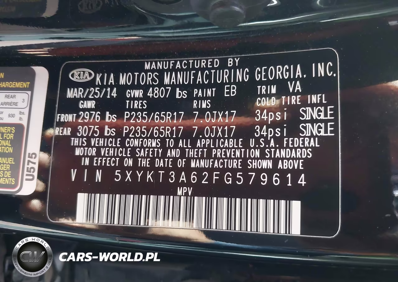 2015 Kia Sorento Lx VIN:5XYKT3A62FG579614 - 9