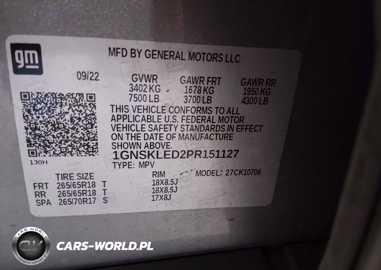2023 Chevrolet Tahoe 4Wd Commercial Fleet VIN:1GNSKLED2PR151127 - 9