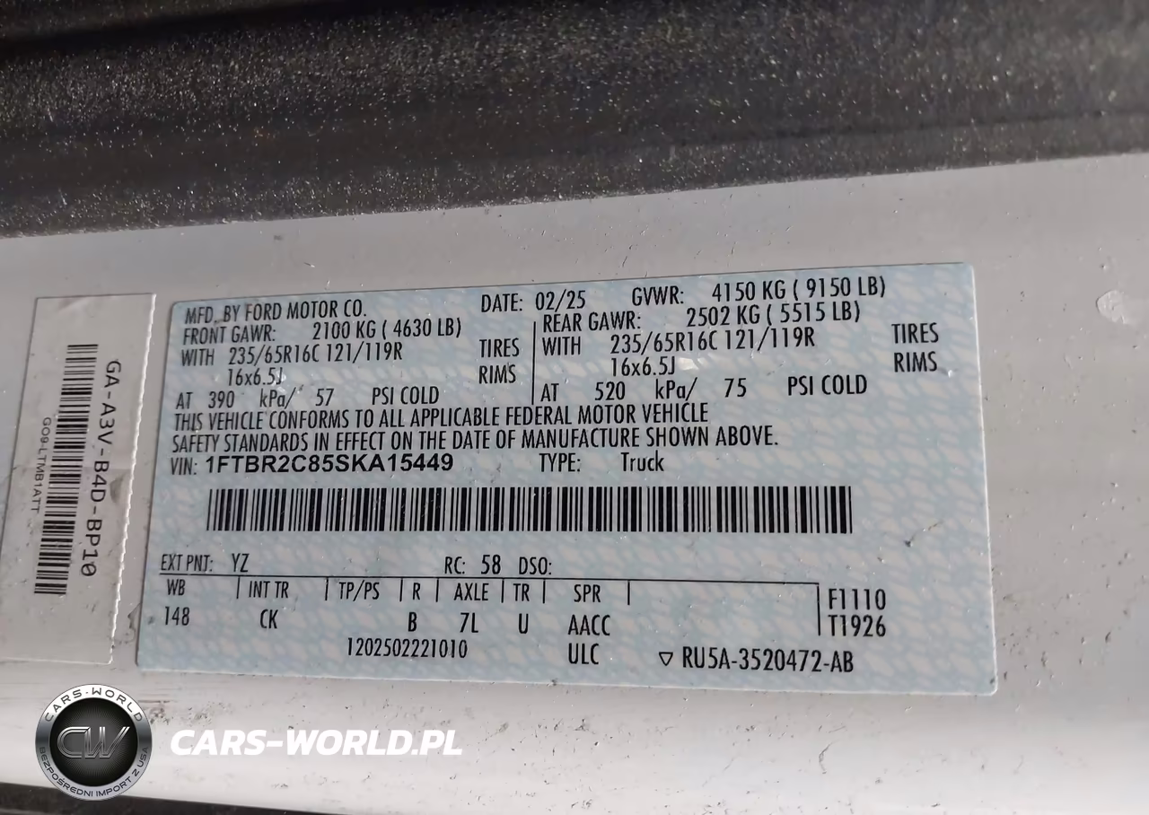 2025 Ford Transit-250 VIN:1FTBR2C85SKA15449 - 9