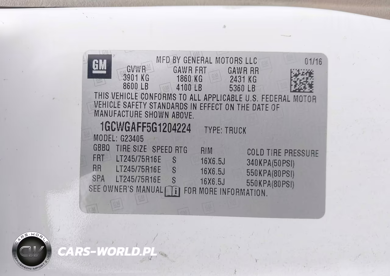 2016 Chevrolet Express 2500 Work Van VIN:1GCWGAFF5G1204224 - 9