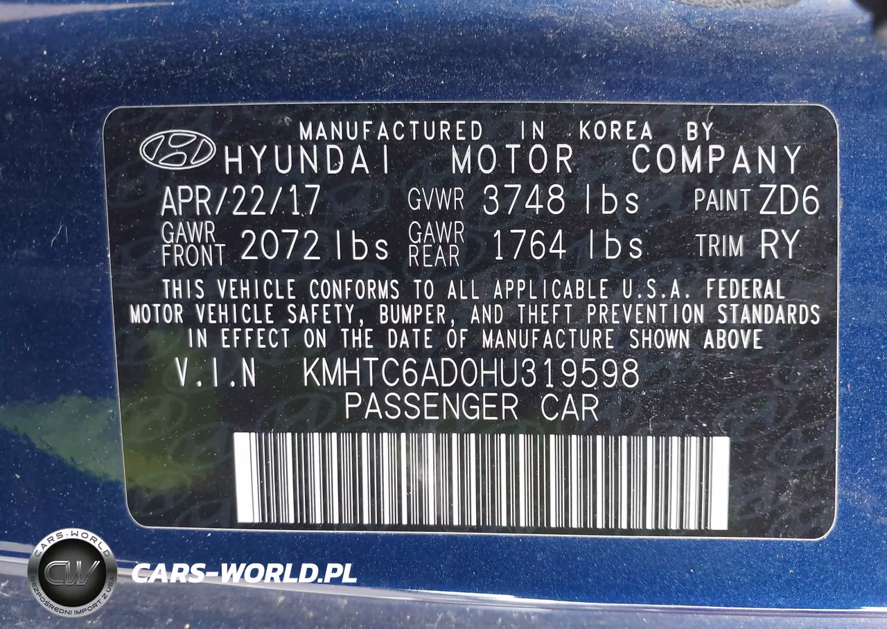 2017 Hyundai Veloster VIN:KMHTC6AD0HU319598 - 9