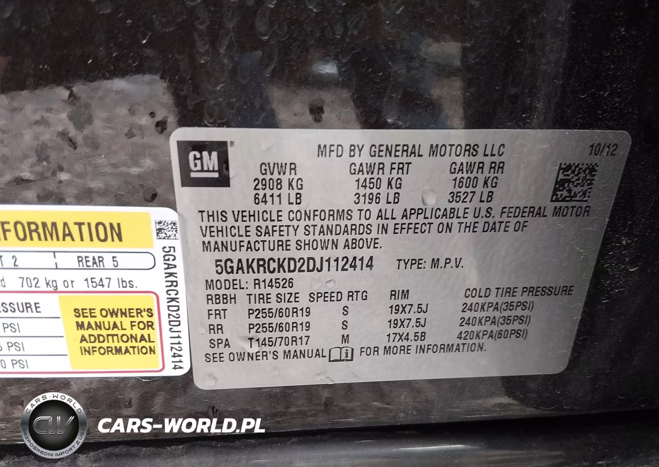 2013 Buick Enclave Leather VIN:5GAKRCKD2DJ112414 - 9