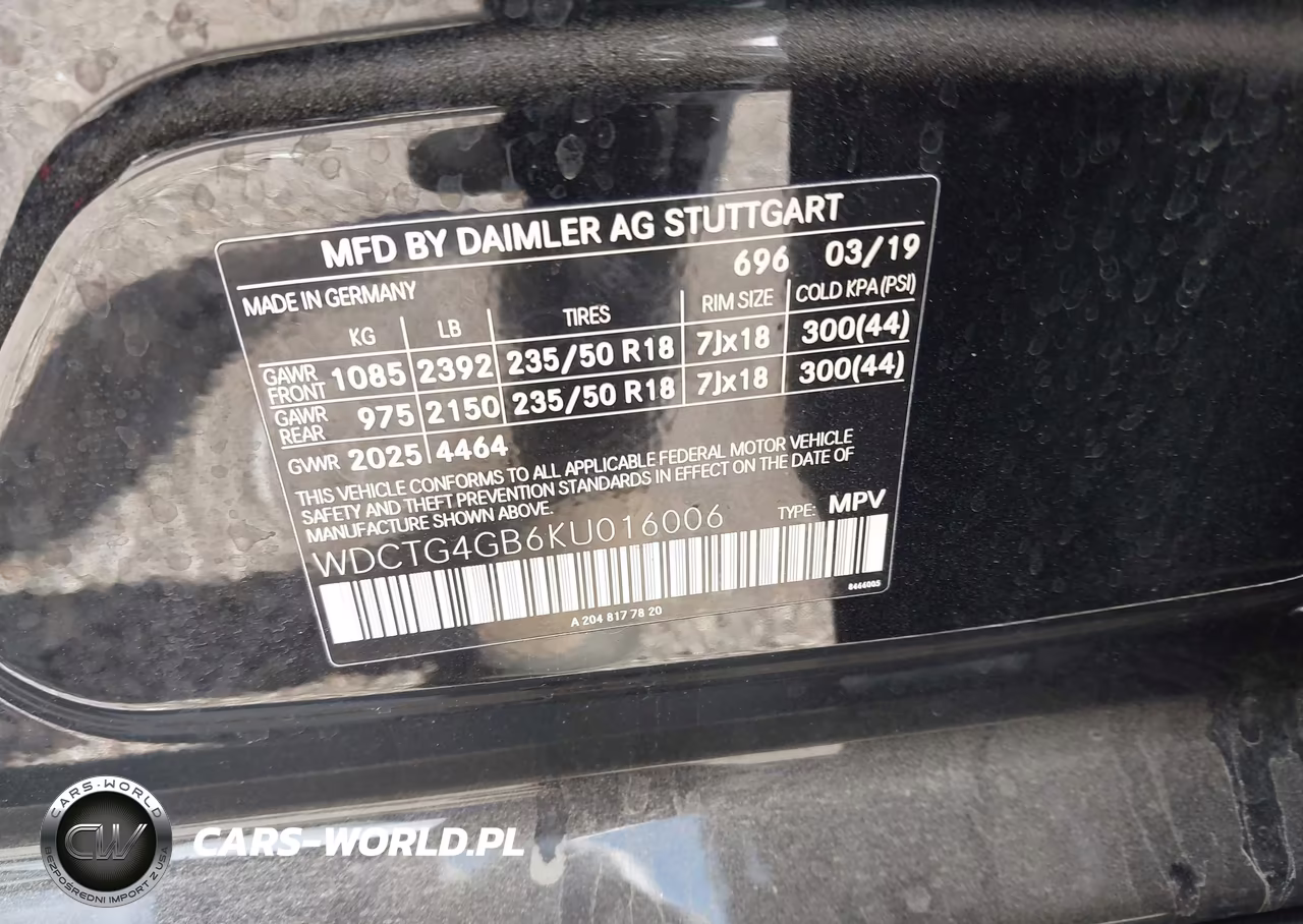 2019 Mercedes-Benz Gla 250 4Matic VIN:WDCTG4GB6KU016006 - 9