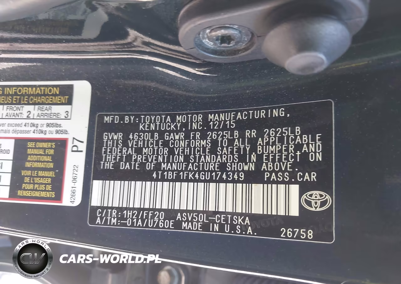 2016 Toyota Camry Se VIN:4T1BF1FK4GU174349 - 9