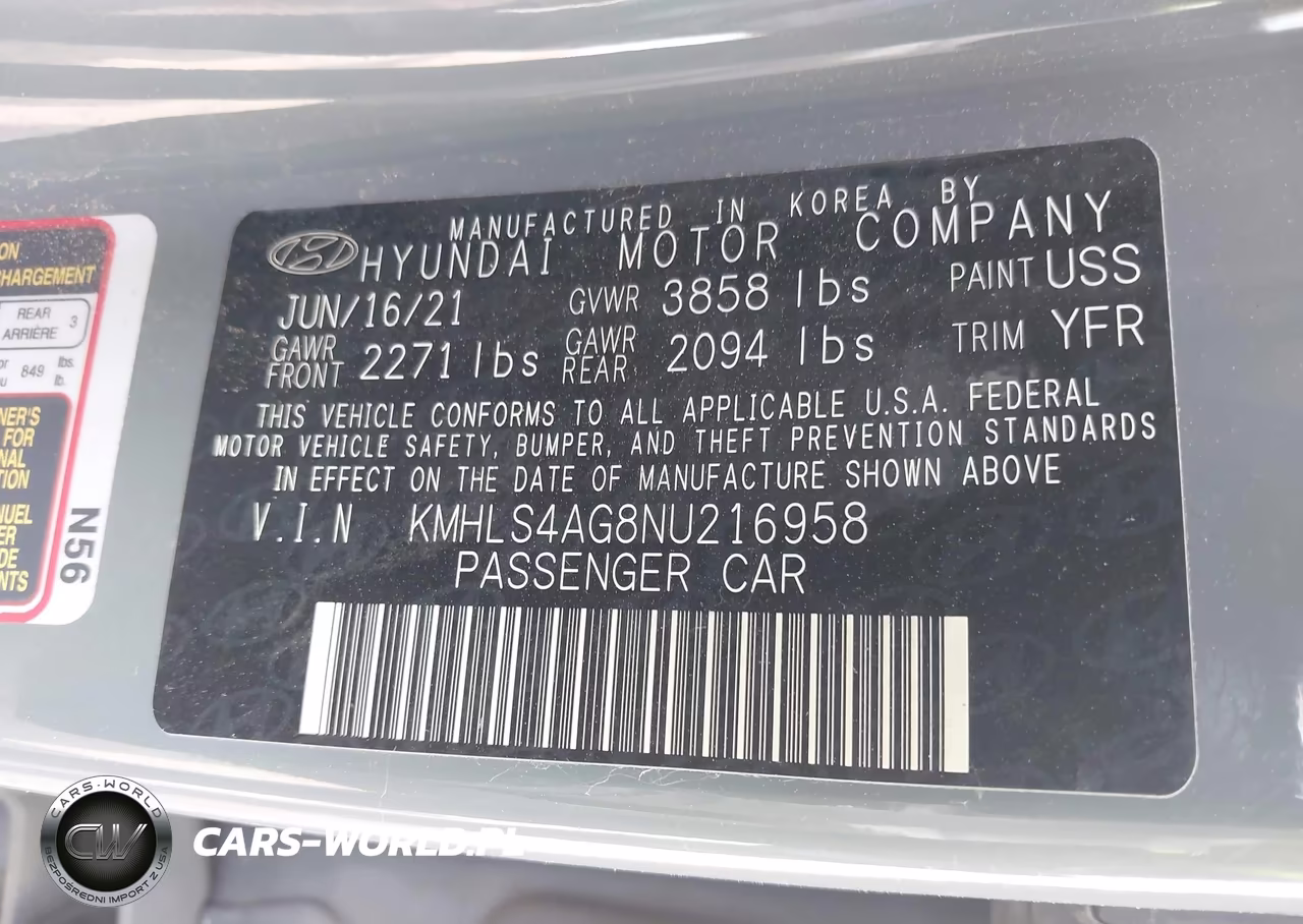 2022 Hyundai Elantra Sel VIN:KMHLS4AG8NU216958 - 9