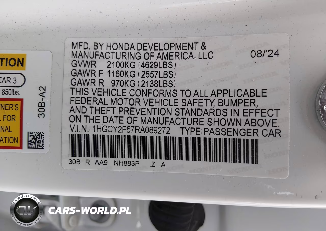 2024 Honda Accord Hybrid Sport VIN:1HGCY2F57RA089272 - 9