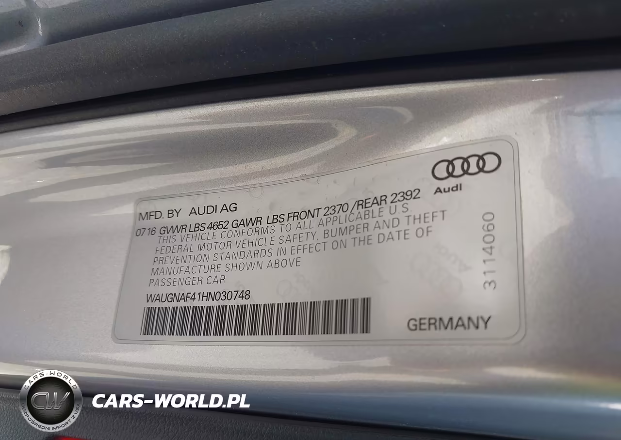 2017 Audi A4 2.0T Premium VIN:WAUGNAF41HN030748 - 9