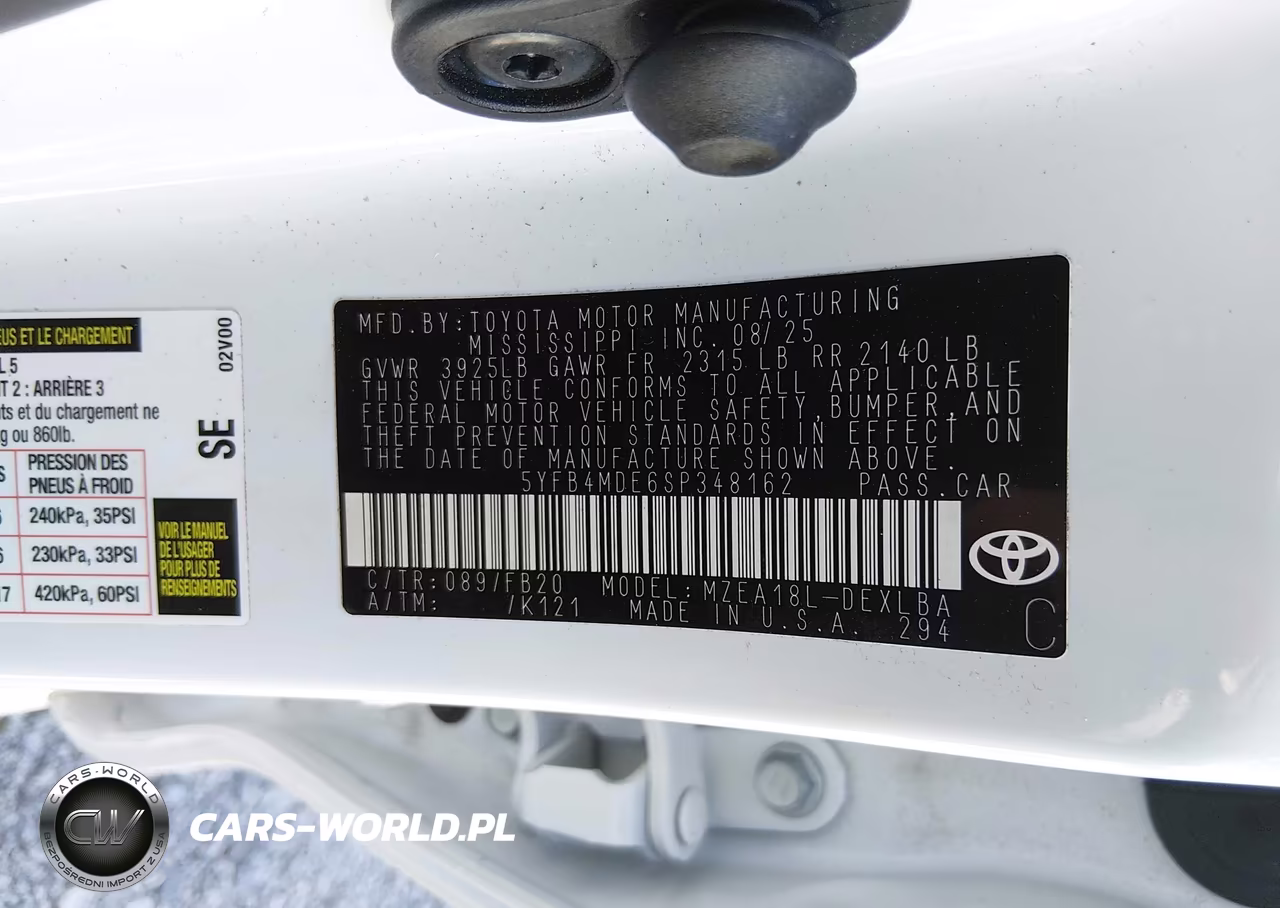 2025 Toyota Corolla Le VIN:5YFB4MDE6SP348162 - 9