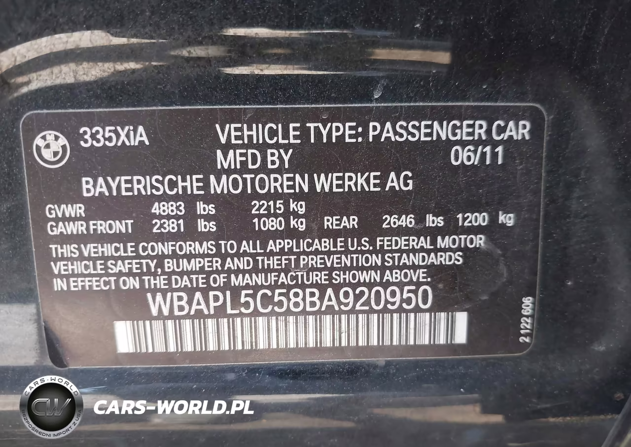 2011 BMW 335I xDrive VIN:WBAPL5C58BA920950 - 9